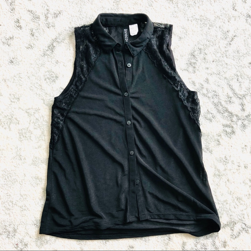 H&M black lace shirt